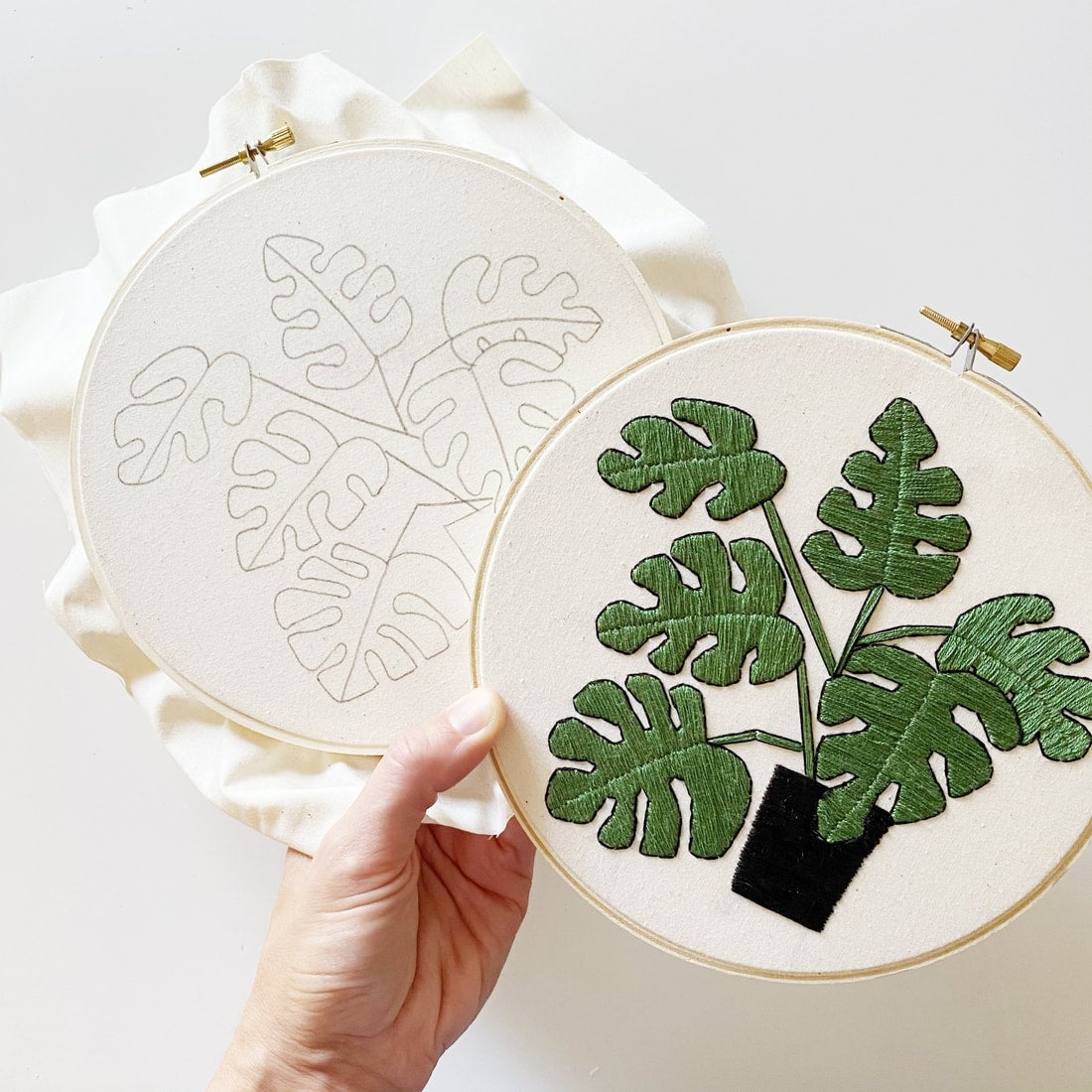 Monstera Embroidery Kit | Hiya Papaya